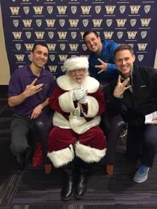 3 men with Santa