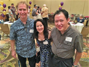 Dr. Yagi at our School’s reception during the 2018 ADA meetings with Dr. Dave Clark (left) and Dr. Raymond Poon.